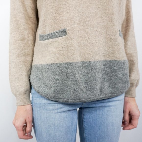 CHINTI & PARKER Oatmeal & Gray Cashmere Sweater - Picture 2 of 7